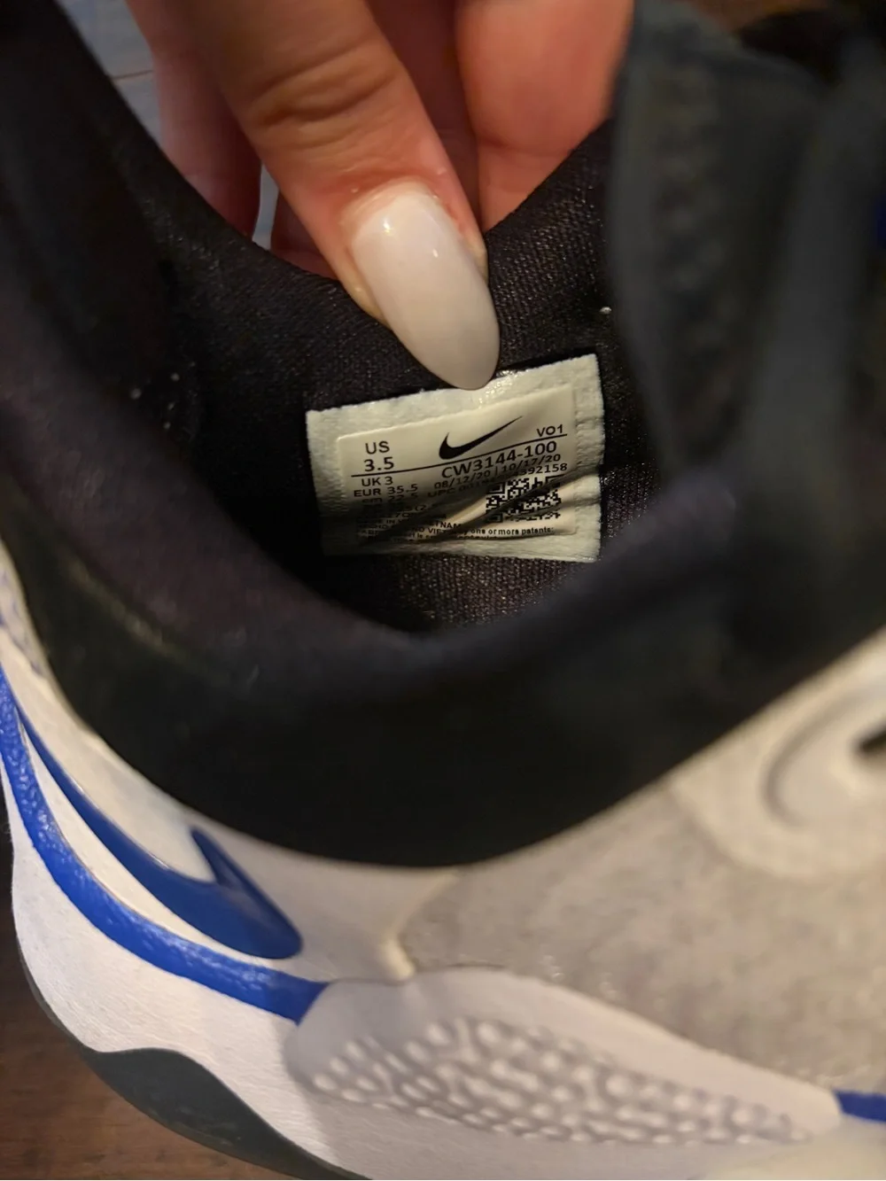 Nike PG5 PS5 White and Blue Low-Top Sneakers basketball athletic sneakers shoes